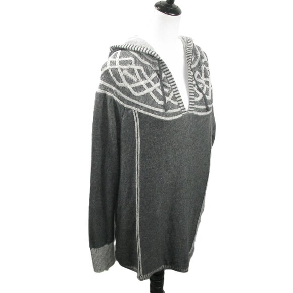 Eddie Bauer Gray V-Slit Cotton Blend Hooded Sweater Size XL - Picture 5 of 6